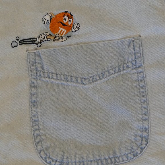 Vintage M&M's CYRK Clothing Company Blue Denim Large Button Down Shirt - Picture 4 of 6